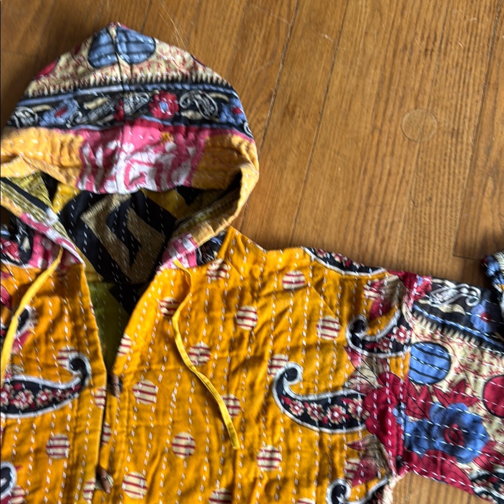 Kantha Bae long hooded jacket